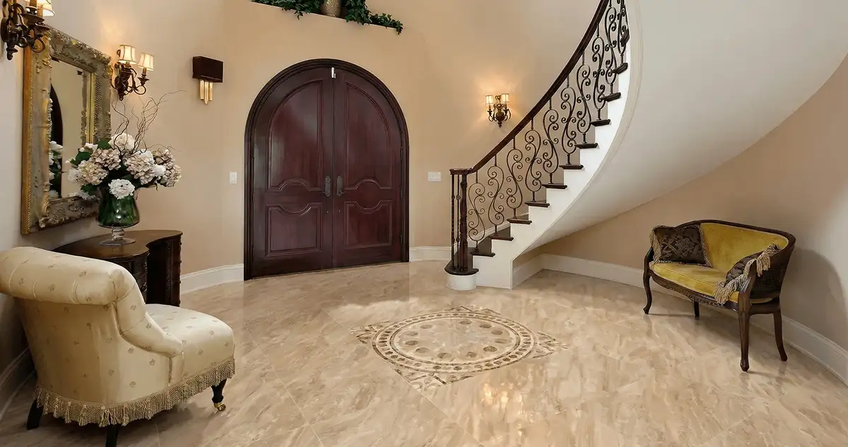 Entrance hall with professionally installed ceramic tile flooring in Cambridge MA