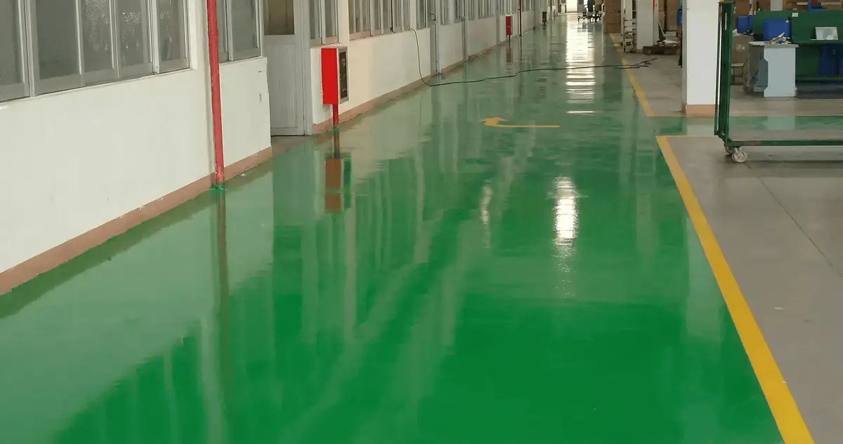A factory floor professionally covered and marked with epoxy flooring in Cambridge, MA
