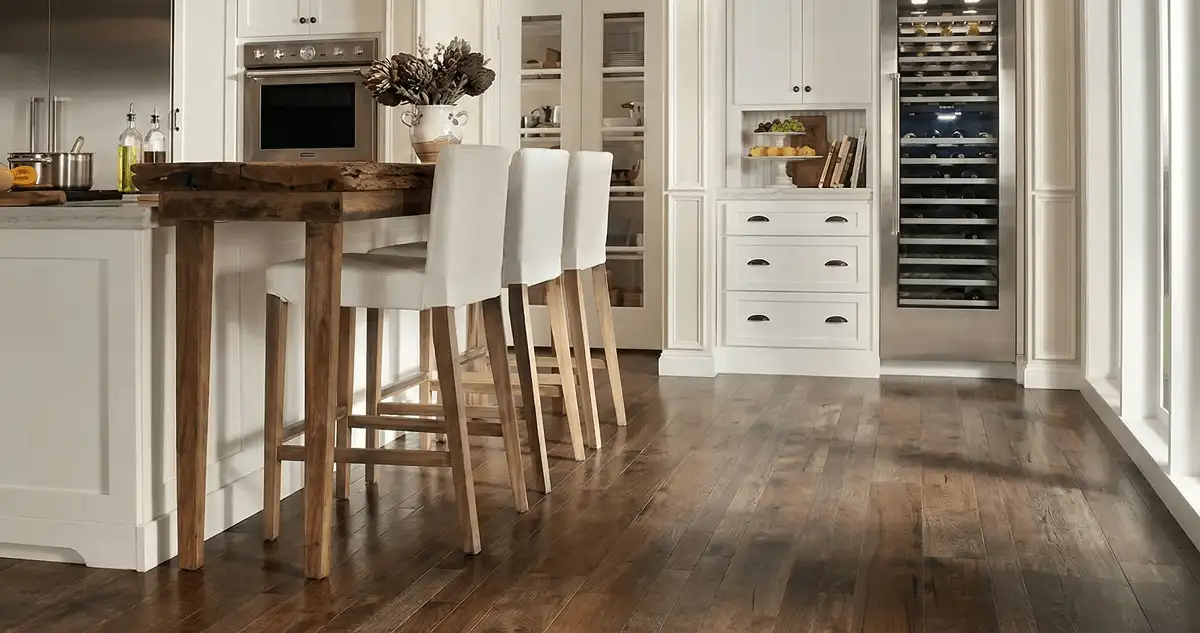Professionally installed and refinished hardwood flooring in a residential home, showcasing smooth finish and natural wood tones in Cambridge, MA