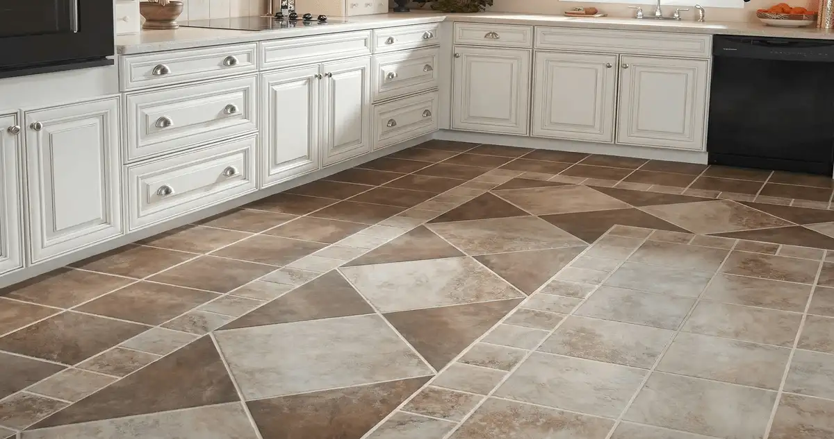 Kitchen with white cabinets and a professionally installed tile floor in Cambridge, MA